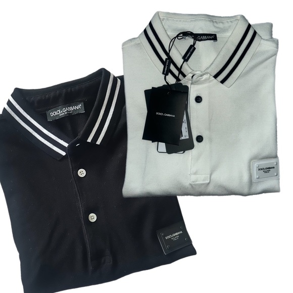 2 Dolce & Gabbana polo shirts | Sz 50 | white and black | Automatic Bundle Deal! - Picture 7 of 7